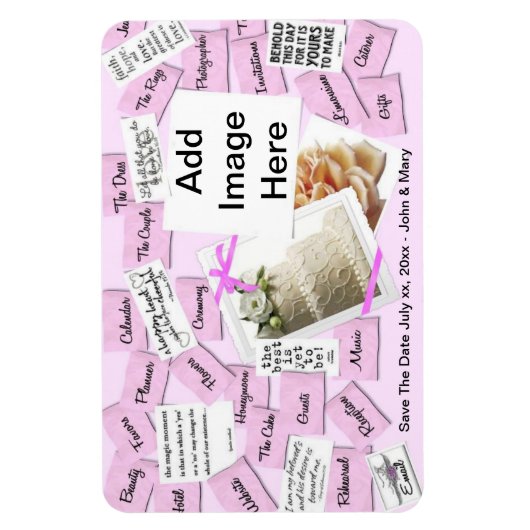 Koelkast magneet bruiloft Bewaar de datum uitnodig (Verticaal)