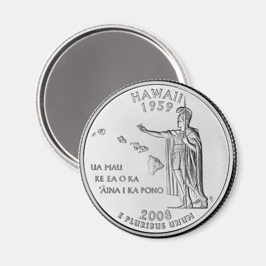 Koelkast Magneet "Hawaii Quarter" (Voorkant / Achterkant)