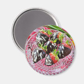 Koelkast magneet met chocolade-omhulde aardbeien (Voorkant / Achterkant)
