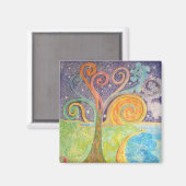 Koelkast Magneet met Kleurrijke Fantasy Landschap (Voorkant / Achterkant)