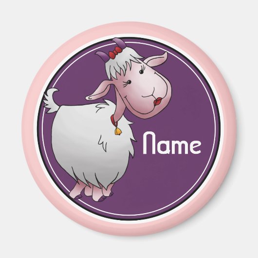 Koelkast magneet, naam Sjabloon, schattige geit Magneet (Voorkant)