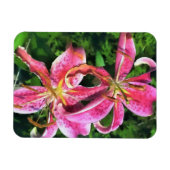 Koelkast magneet roze lelies (Horizontaal)