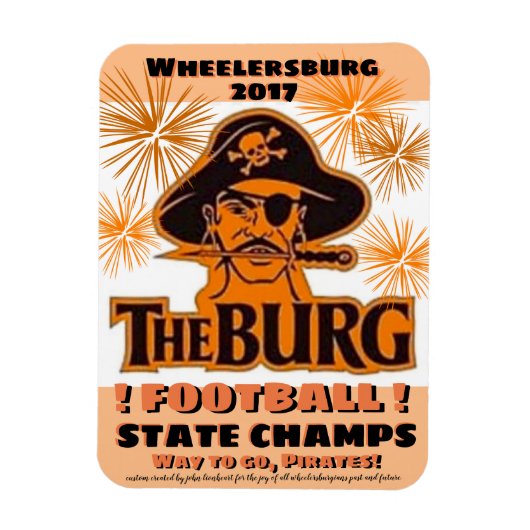 Koelkast magneet voor de staat football winnaars - (Verticaal)