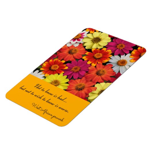 Koelkast Magnet Colorful Zinnias Sjabloon Magneet (Linkerzijde)