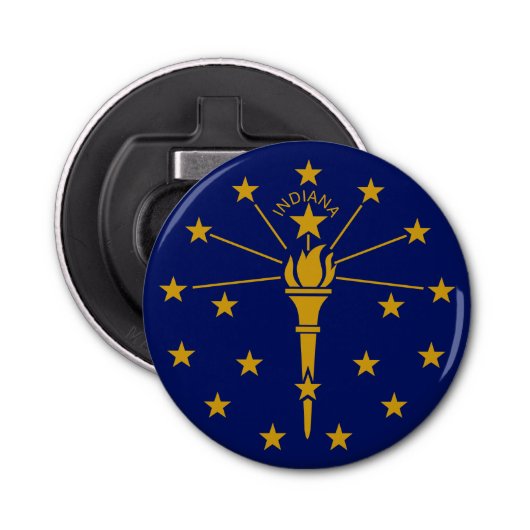 Koelkast Magnet Indiana Bottle Open Button Flesopener (Voorkant)