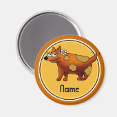 Koelkast Magnet, Naam Sjabloon, Cute Dog Magneet (Voorkant / Achterkant)