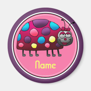 Koelkast Magnet, Name Sjabloon, Cute Ladybug Magneet