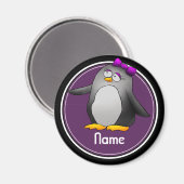 Koelkast Magnet, Name Sjabloon, Cute Penguin Magneet (Voorkant / Achterkant)