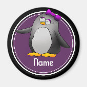 Koelkast Magnet, Name Sjabloon, Cute Penguin Magneet (Voorkant)