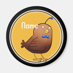Koelkast Magnet, Name Sjabloon, Cute Quail Magneet
