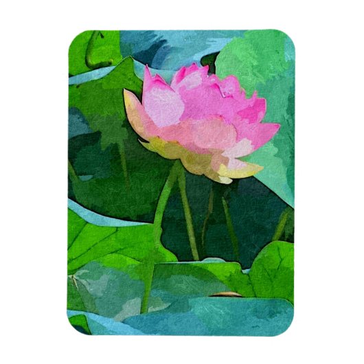 Koelkast Magnet Pink Lotus Abstract Magneet (Verticaal)
