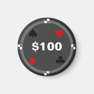 Koelkast Poker LABEL Spelen Chip - $100 Magneet