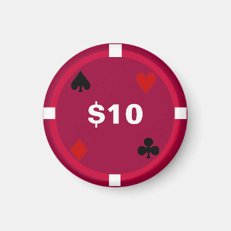 Koelkast Poker LABEL Spelen Chip - $10 Magneet