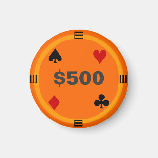 Koelkast Poker LABEL Spelen Chip - $500 Magneet