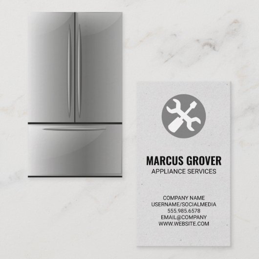 Koelkast | Reparatie van toestellen Visitekaartje (Voorkant / Achterkant)