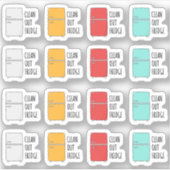 Koelkast Retro Koelkast Schoonmaak Planner Sticker (Voorkant)