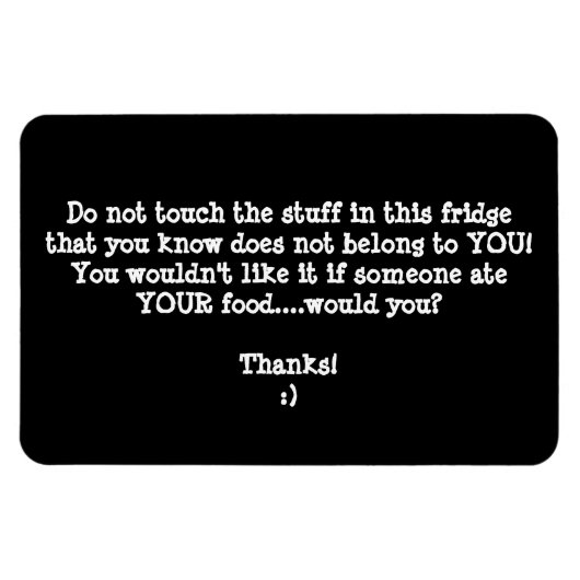 Koelkast voedsel dief waarschuwing-aanpassen. magneet (Horizontaal)