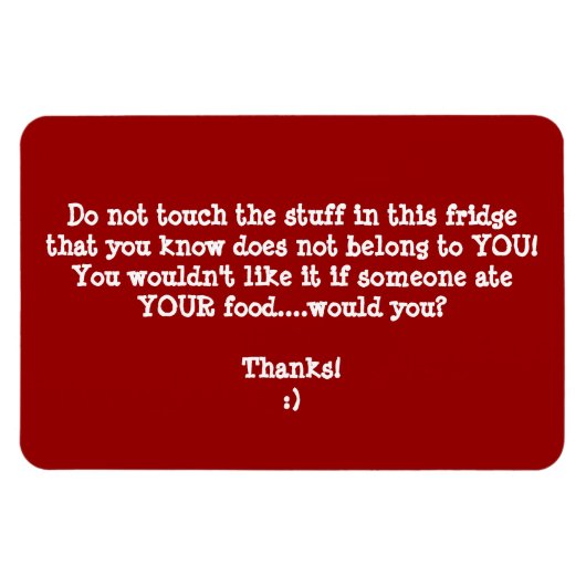 Koelkast voedsel dief waarschuwing-aanpassen. magneet (Horizontaal)