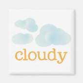 Koelkast Weer - CLOUDY Magneet (Voorkant)