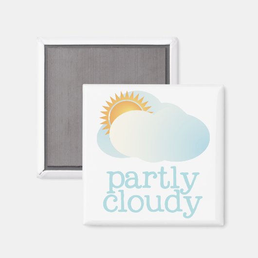 Koelkast Weer - DEELS BEWOLKT Magneet (Voorkant / Achterkant)