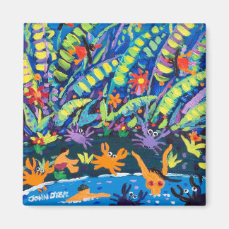 Koelkastkunst: Ogling Eyed Crabs, Costa Rica Magneet