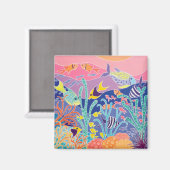 Koelkastkunst: Stripy zwemmers Magneet (Voorkant / Achterkant)