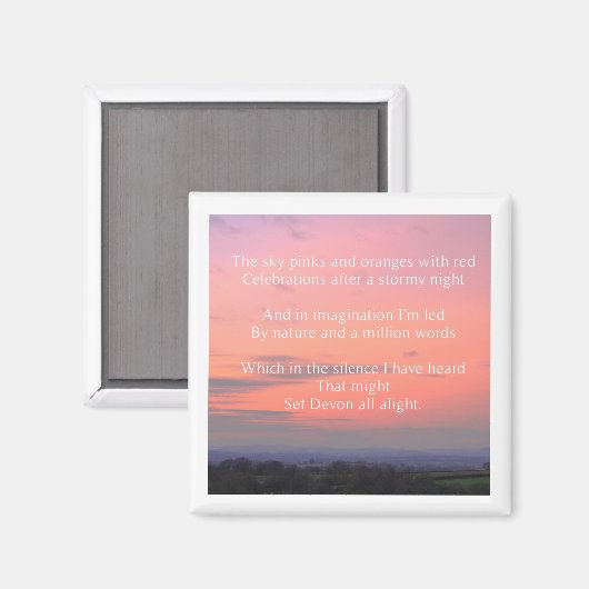 Koelkastmagneet gedicht "Devon A Light" Magneet (Voorkant / Achterkant)