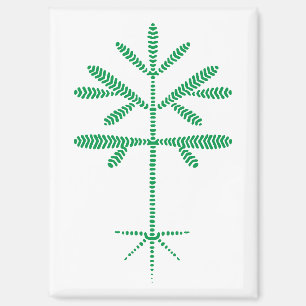 Koelkastmagneet met groene dakbedekking magneet