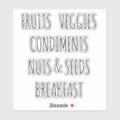 Koelkastorganisatie Custom-Cut Vinyl Sticker (Vel)