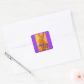 koelkat vierkante sticker (Envelop)