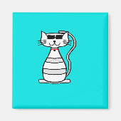 Koelkatten met zonnebrillen magneet (Voorkant)