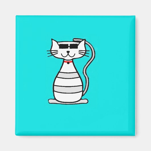 Koelkatten met zonnebrillen magneet (Voorkant)