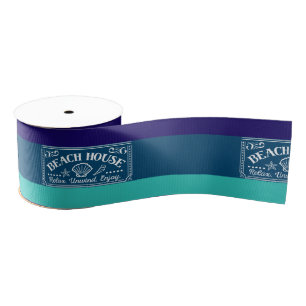 Koelkhuis Relax Unwind Geniet van Blauwgroen marin Grosgrain Lint
