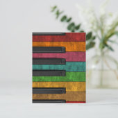 Koelkleurig antiek grijnsteeneffect piano briefkaart (Staand voorkant)