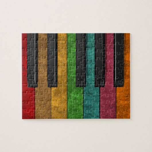 Koelkleurig antiek grijnsteeneffect piano legpuzzel (Horizontaal)