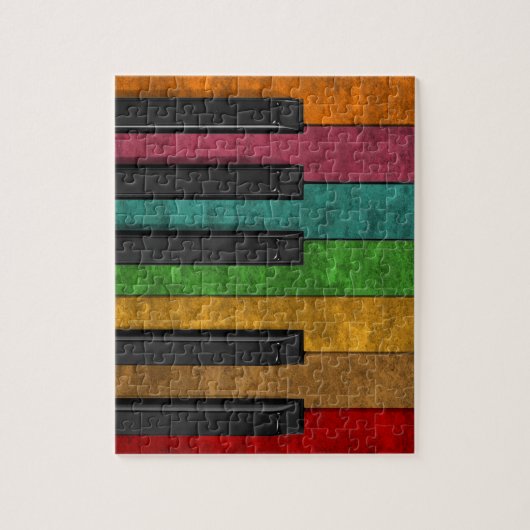 Koelkleurig antiek grijnsteeneffect piano legpuzzel (Verticaal)