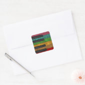 Koelkleurig antiek grijnsteeneffect piano vierkante sticker (Envelop)