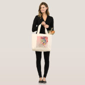 Koelkleurige zomerkleuren zwenken bloemen grote tote bag (Voorkant (model))