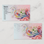 Koelkleurige zomerkleuren zwenken bloemen visitekaartje (Voorkant / Achterkant)