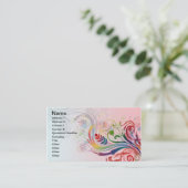 Koelkleurige zomerkleuren zwenken bloemen visitekaartje (Staand voorkant)