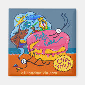 Koelmagneten - Otis & Melvin, hoog op de kook Magneet (Voorkant)