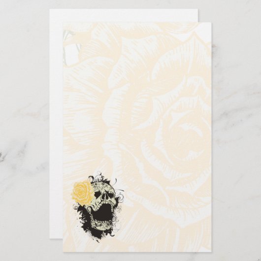 Koelmeeuw en geel rozenpapier briefpapier (Voorkant / Achterkant)