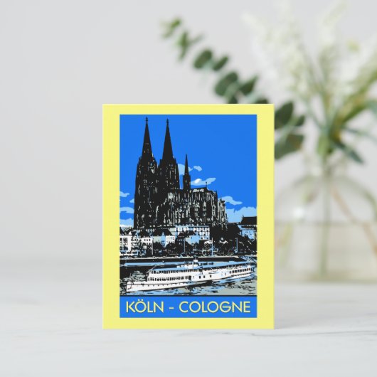 Koeln Cologne retro  reizen en reizen Briefkaart (Staand voorkant)