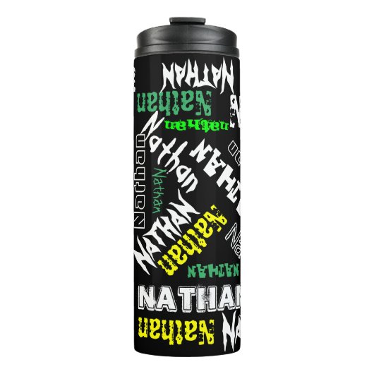 Koelnaam Collage Moderne Typografie Aangepast Thermosbeker (Voorkant)