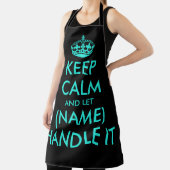 Koelneonblauw en zwart houden kalm barbecue schort (Insitu)