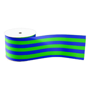 Koelneongroene en blauwe strepen grosgrain lint