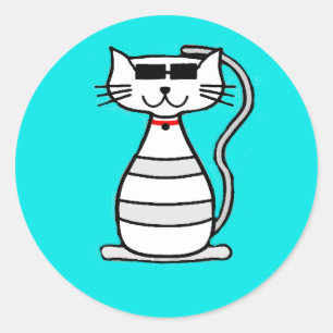 Koelpan met zonnebrillen ronde sticker