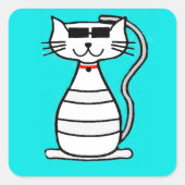 Koelpan met zonnebrillen vierkante sticker (Voorkant)