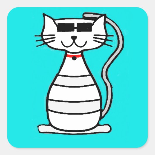 Koelpan met zonnebrillen vierkante sticker (Voorkant)