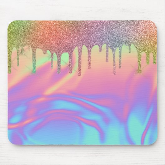 Koelregenboogstaartrommels ombre Holographic Muismat (Voorkant)